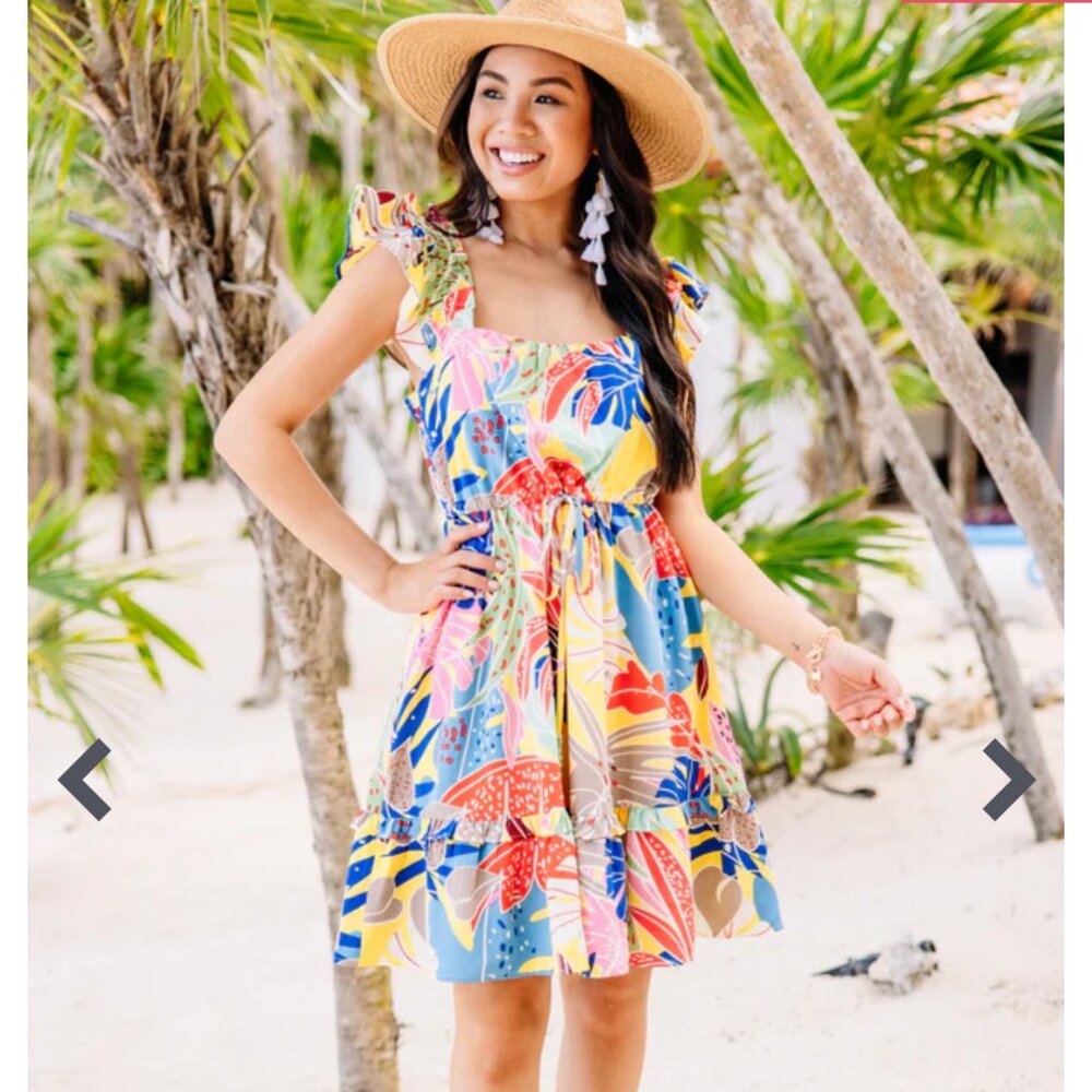 Shop The Mint Dress Yellow Floral, Large